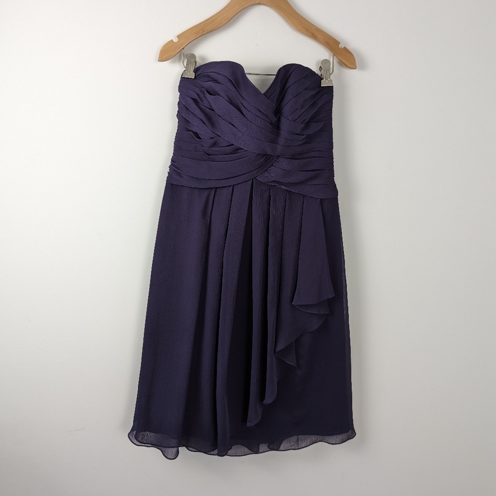 David's Bridal Elegant Navy Blue Bridesmaid Dress - Size 4 Prom dress